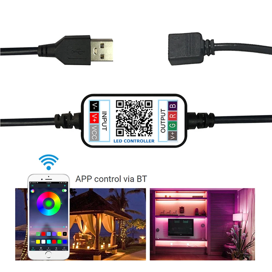 Mini Smart RGB Controller USB DC 5V 12V 24V 6A Konstantspannung PWM 3-Kanal Bluetooth APP Dimmer für 50502835   LED-Streifenlichter