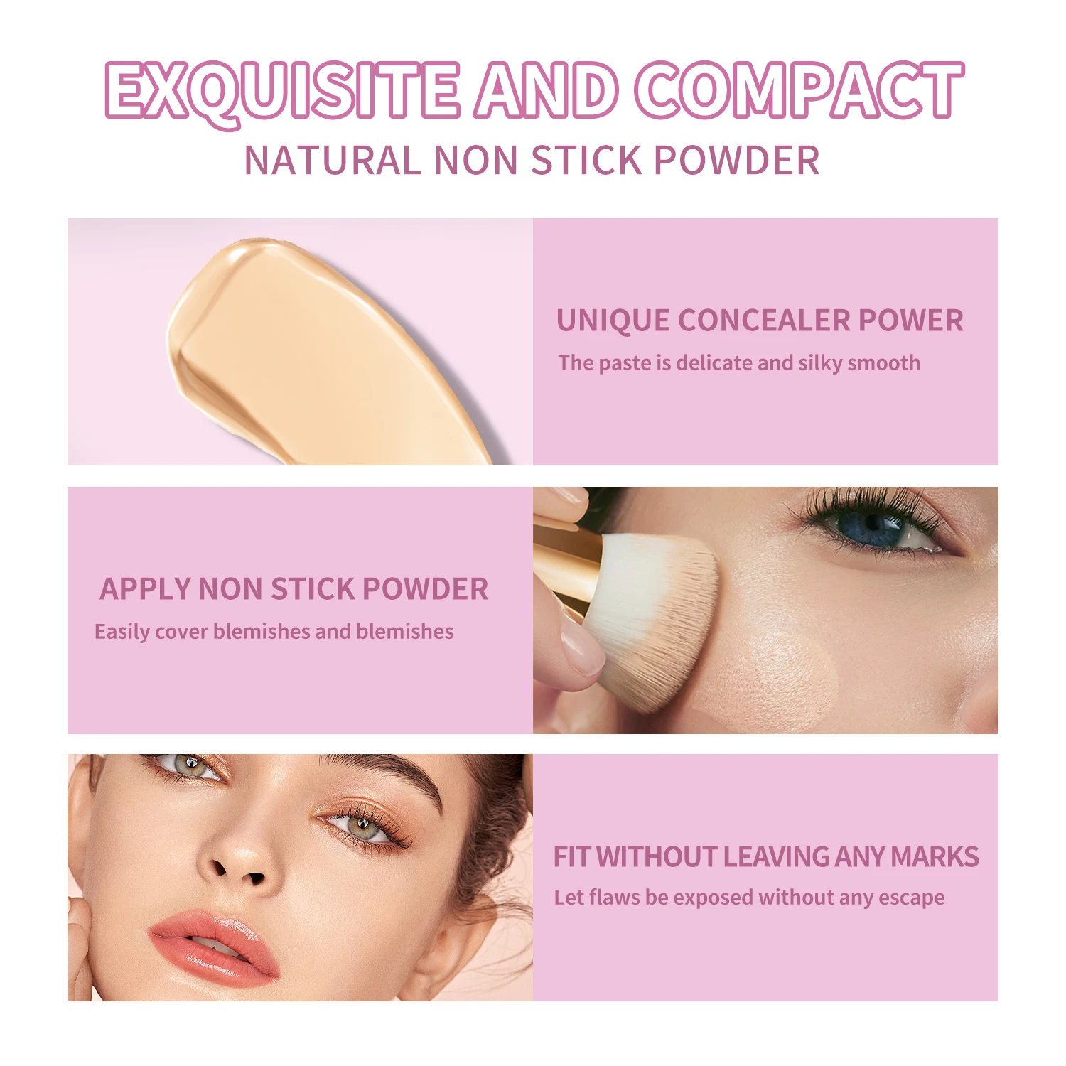 HISYl Concealer-Spot And Acne Scar Coverage,Moist Foundation Cream,Waterproof,Covers Dark Circles,Concealer Foundation Makeup