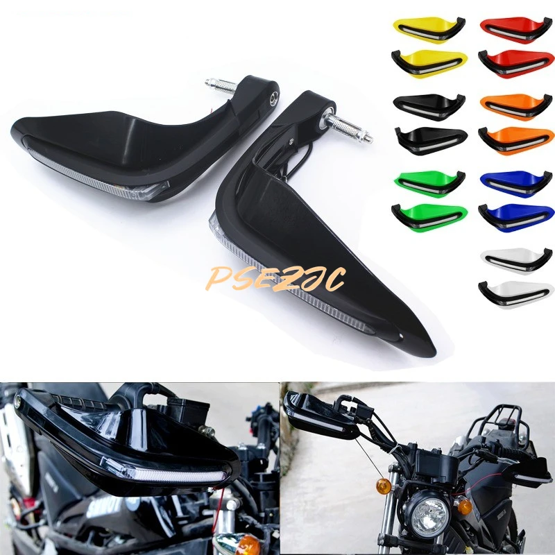 2Pcs Motorcycle Accessories LED White Straight Line Turn Signal, Off-road Modification, Brake Protection, Anti Fall Handguard