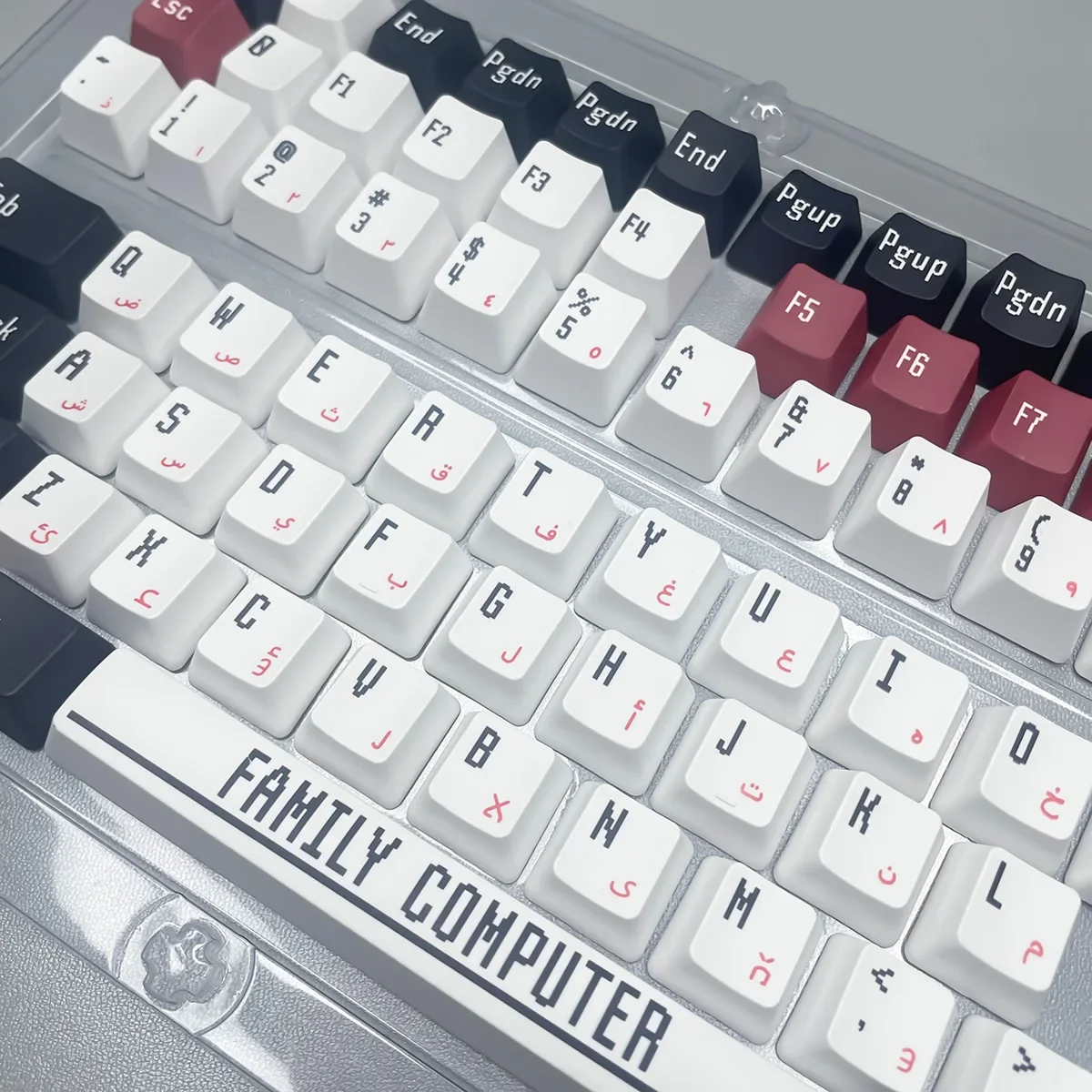 Arabic Keycaps Family Computer 128 Keys XDA OEM PBT Dye Sub for Mechanical Keyboard AULA F75 Ajazz AKKO FUN60 Pro Mad 60he Game