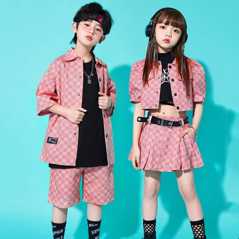 

New Boys Street Dancewear Girls Jazz Performance Dance Costume Kids Hip Hop Clothing Stage Kpop Outfit Rave Clothes SL8619