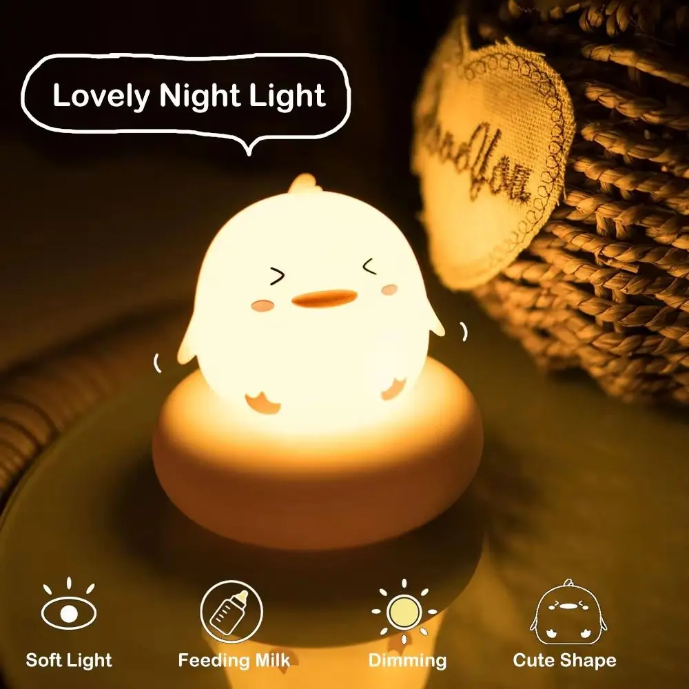 

Cute Animal Night Light Novelty 3 Level Dimmable for Breastfeeding Toddler Baby Nursery Sleeping Lamp Silicone Christmas Gift