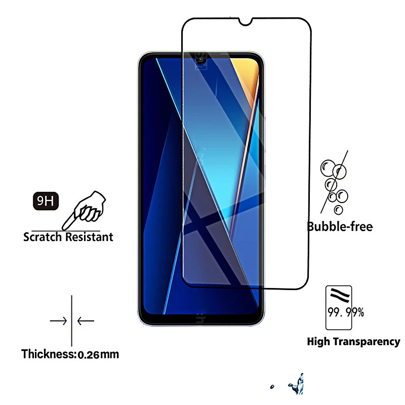 4 Stuks Gehard Glas Voor Xiaomi Poco C65 C55 C51 C50 C40 C31 C3 Screen Protectors Beschermglas C 65 55 51 50 40 31 3 Film