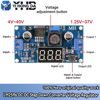 LM2596 DC DC Step Down Converter Voltage Regulator LED Display Voltmeter 4.0~40 to 1.3-37V Buck Adapter Adjustable Power Supply