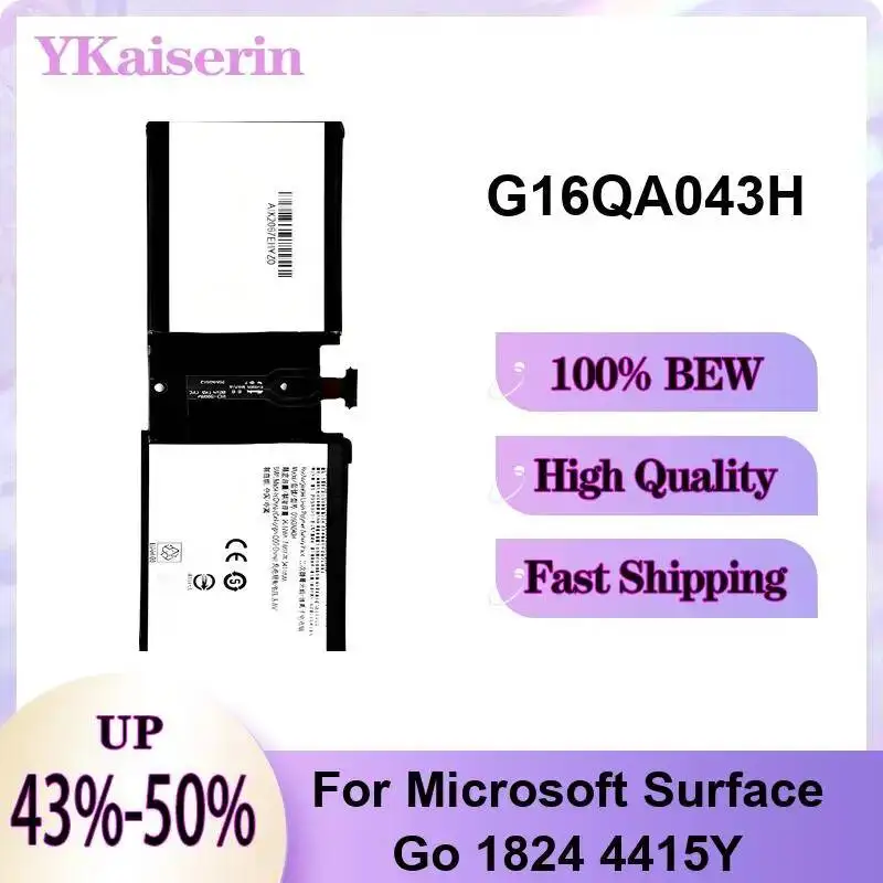 High Performance G16QA043H Tablet Battery High Quality 3411mAh For Microsoft Surface GO 1824 4415Y
