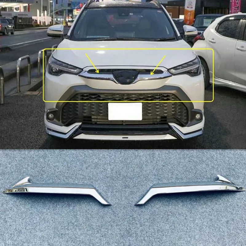 Car front grille cover  auto grille decoration cover for Toyota Corolla cross  2020,ABS chrome  for Japan