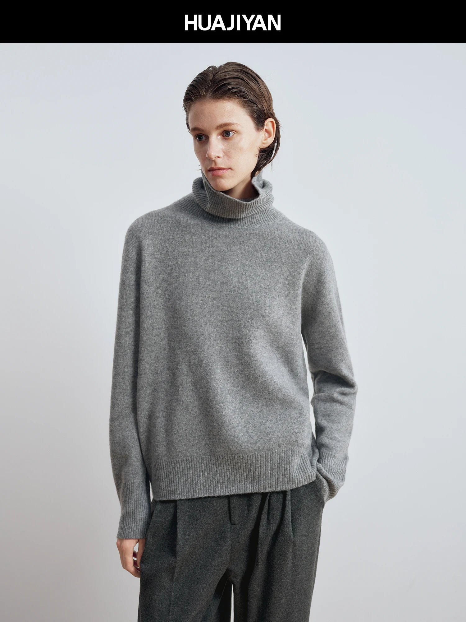 

Hua Ji Yan ey Sugar 00% Wool Loose Fit round Ne Pullover Sweater Women's Faion Commute Sle Long Sve Winter Wear