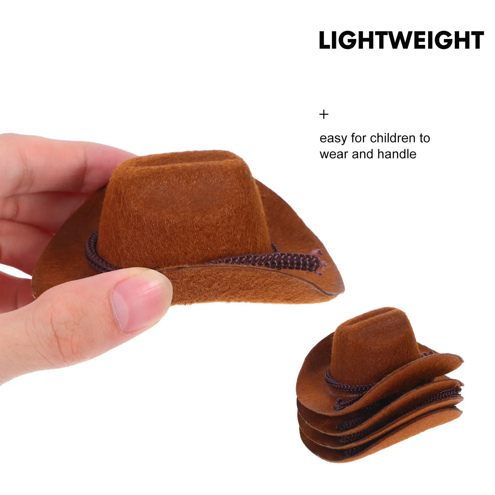 4 Peças de Chapéus de Festa Minúsculos para Bonecas, Meninas, Cowgirls, Miniaturas de Cowboy Ocidental, Enfeites para Decoração de Garrafas