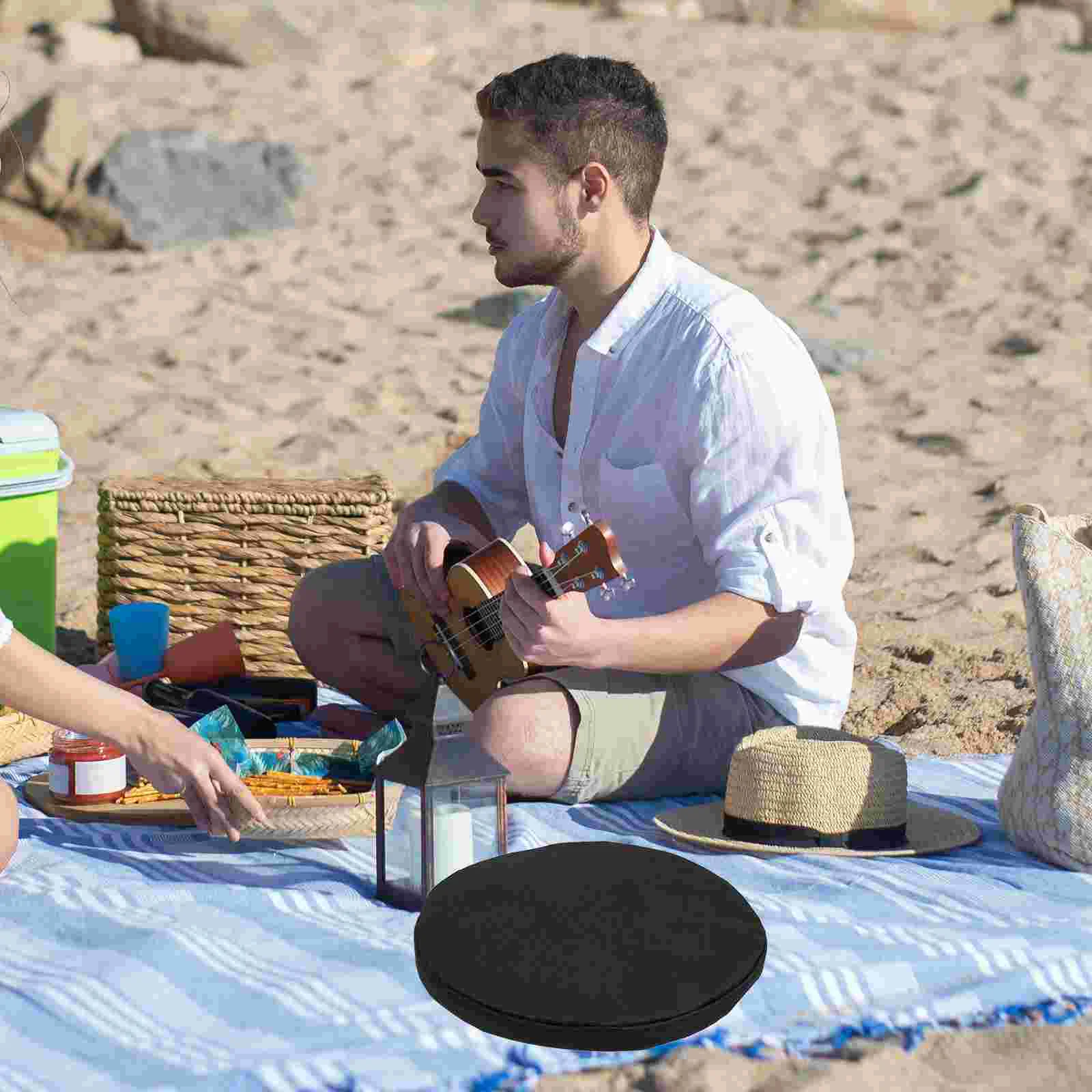 Seat Cushion Portable Chair Retractable Stool Round Cushions Outdoor Camping Collapsible Beach Supply Folding Telescopic Sofa