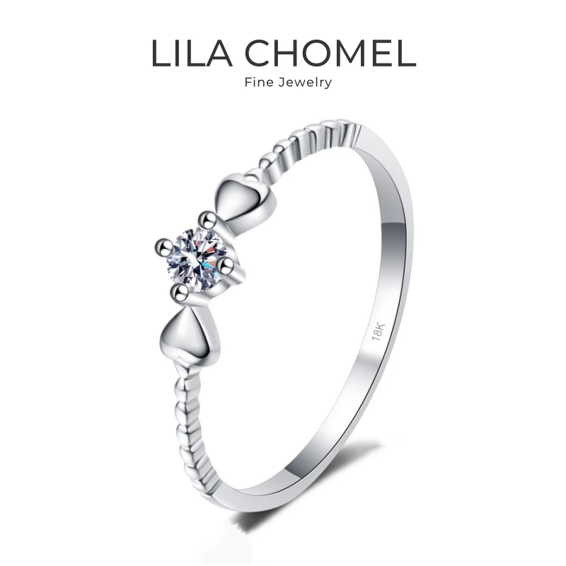 

Daughter Birthday Gift 18K White Gold Girl Friend Valentine's Day 0.1CT Moissanite Diamond PT950 Platinum Family Christmas Gift