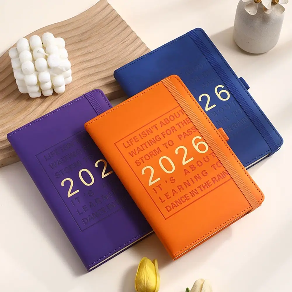Multifunctional A5 2026 Schedule Book English Efficiency Manual Notebook with Calendar To Do List Notepad School Office Supplies