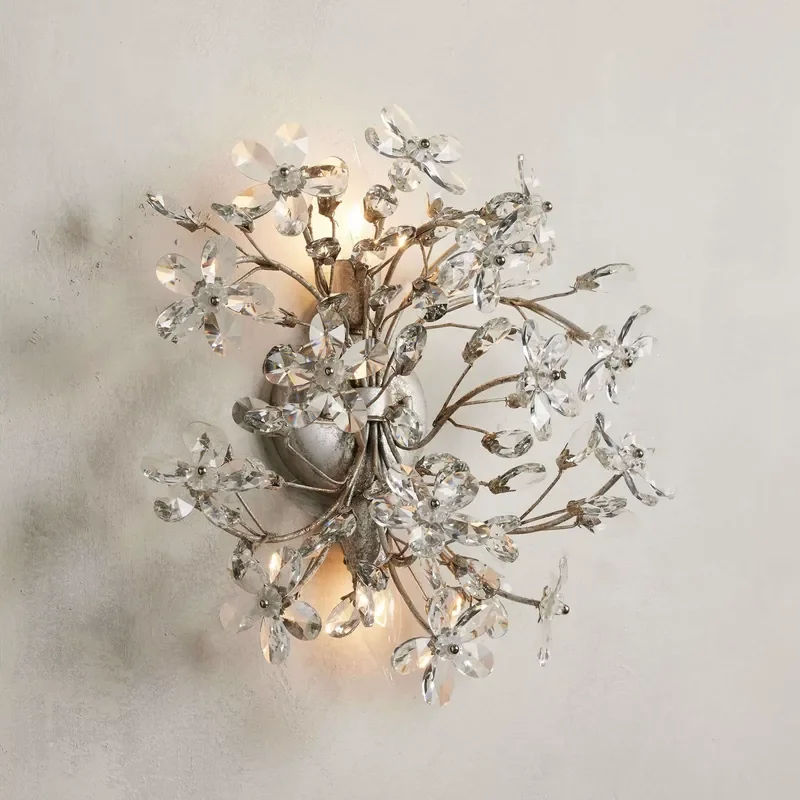 Vintage American Hotel Room Living Room Dining Room Villa Bedroom Bedside Lighting Decoration Crystal Wall Lamps