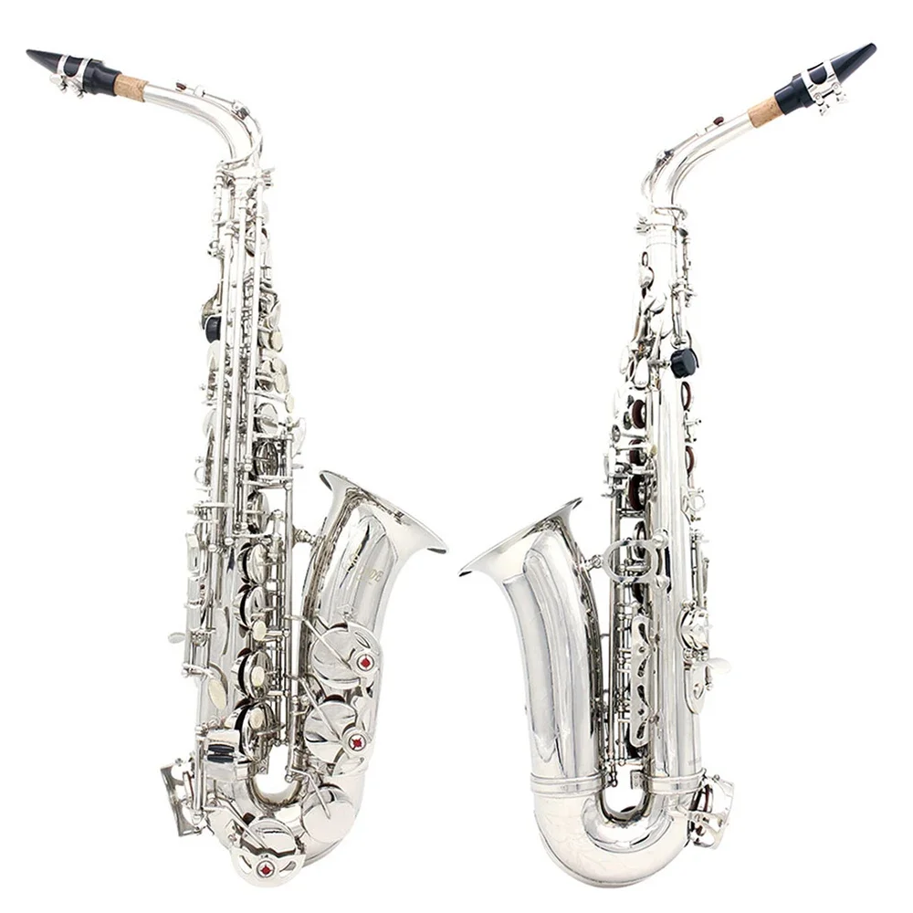 SLADE Eb Alto Saxophone Silver-Plated E Flat Alto Saxopone  Sax With Carrying Case Reeds Gloves Cleaning Cloth Accessories