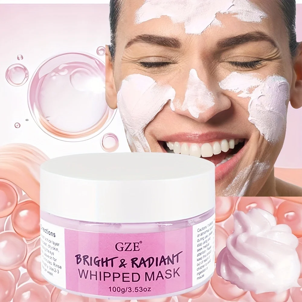 

GZE Bright & Radiant Whipped Facial Mask - Hydrating and Renewing Face Treatment with Vitamin C, Hyaluronic Acid, Glowing Skin