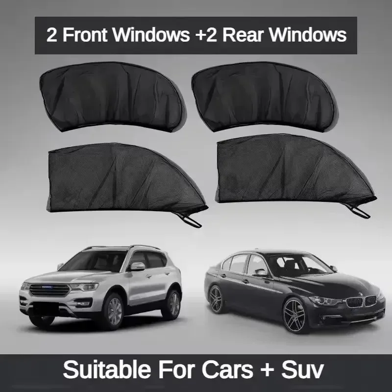 Car Rear Side Window Sunshade UV Protect Shield Mesh Prevent Mosquito Sunshine Privacy Protection Foldable Curtain Summer