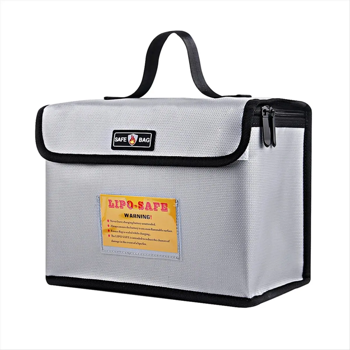 828 Explosion-Proof Fireproof Lipo Battery Protector Safe Bag, for Battery Storage, Charging with Double Metal Zipper