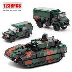 Military ww2 Cannon Assault Armored Vehicle Battle Tank Car Truck Army Weapon Building Blocks Sets Model Boys Toys for Kids Gift