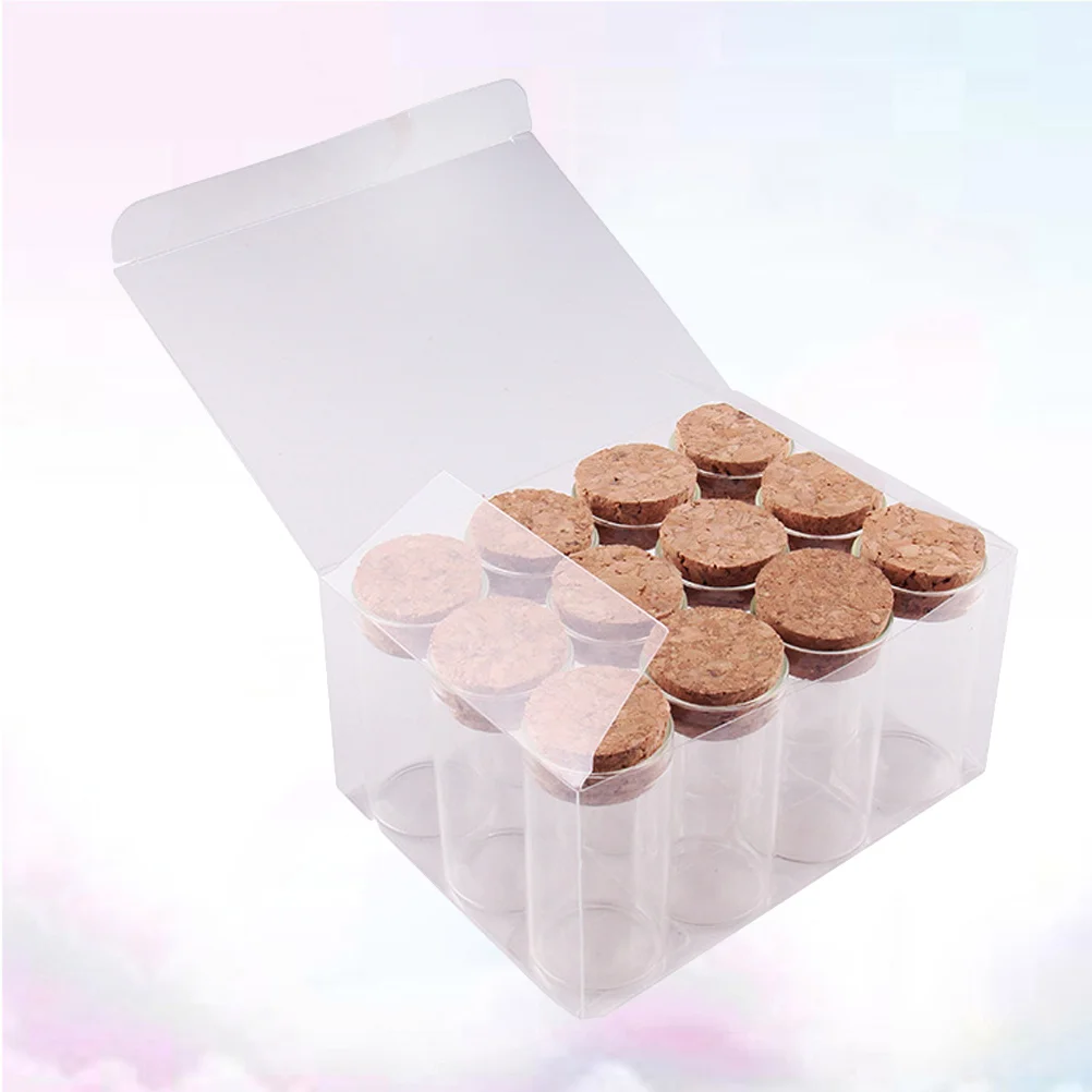 

12pcs 25ML Transparent Glass Storage Jar Tank Sealed Cans Food Flower Tea Dried Fruit Grains Storage Container with Cork Stopper