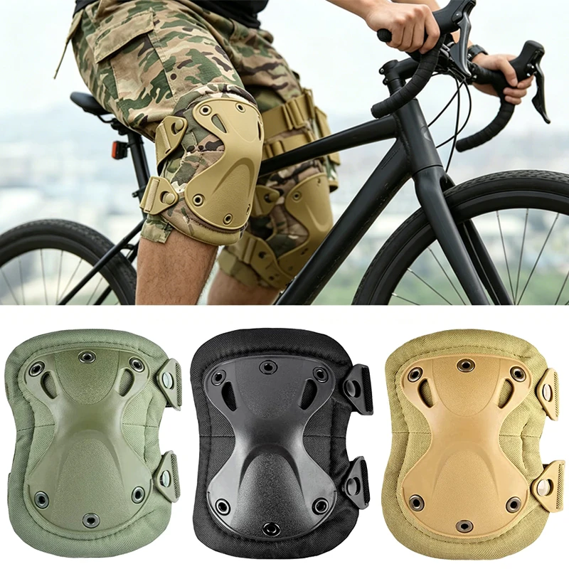 4Pcs/Set Tactical Combat Knee & Elbow Pads Set for Outdoor CS Paintball Game Cycling Safety Skateboarding Gear Skates