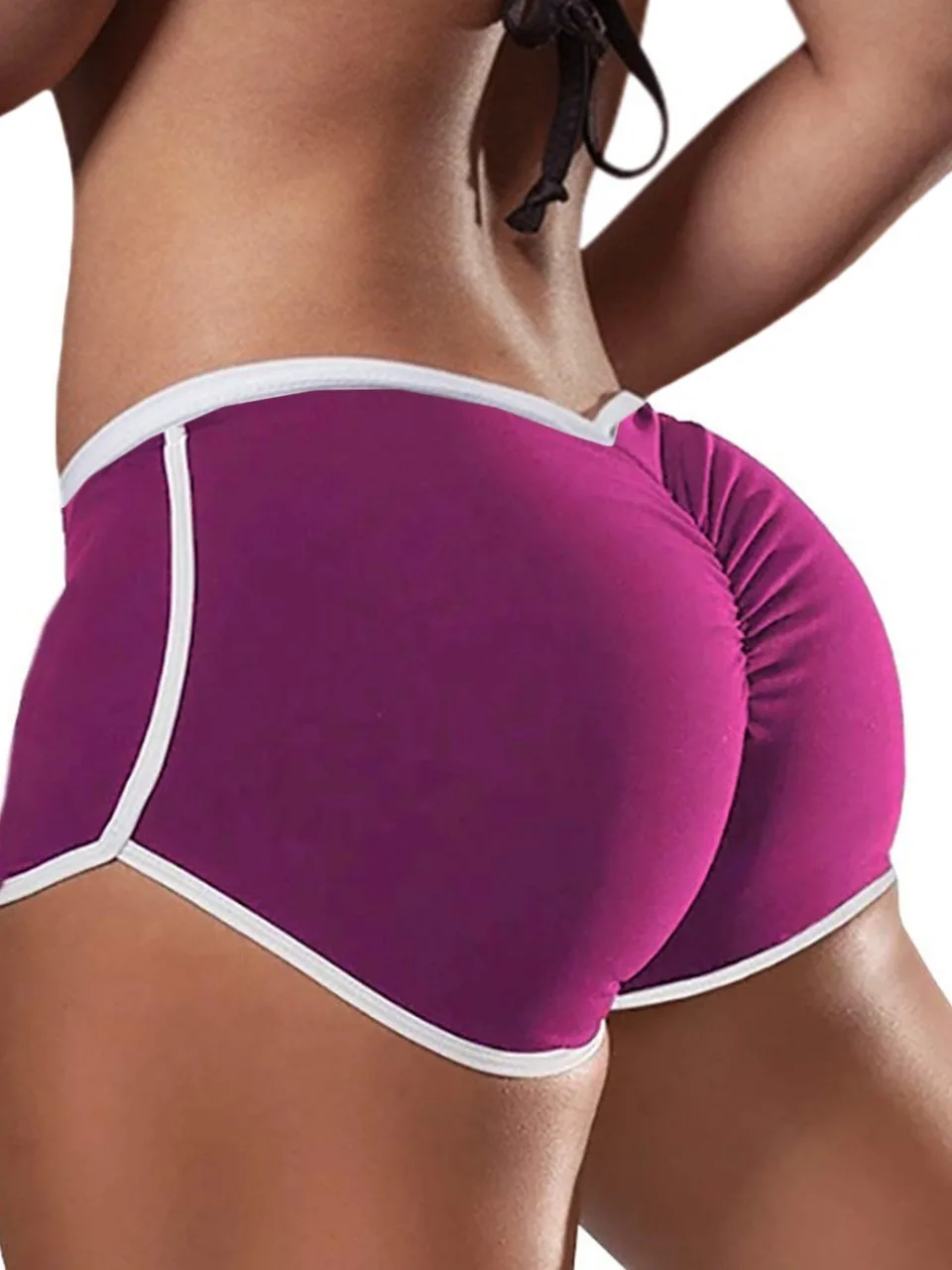 Pantaloncini elastici sportivi multicolori Pantaloni sportivi a vita bassa sexy di grandi dimensioni in tinta unita da donna Pantaloncini attillati per il sollevamento dell'anca NNRX