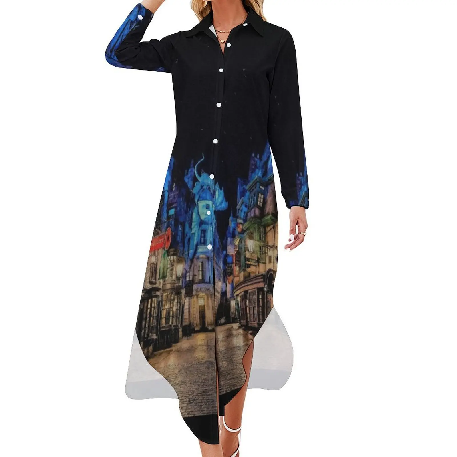 

Alley Long Sleeved Shirt Dress ladies dresses for special occasion women's summer jumpsuit