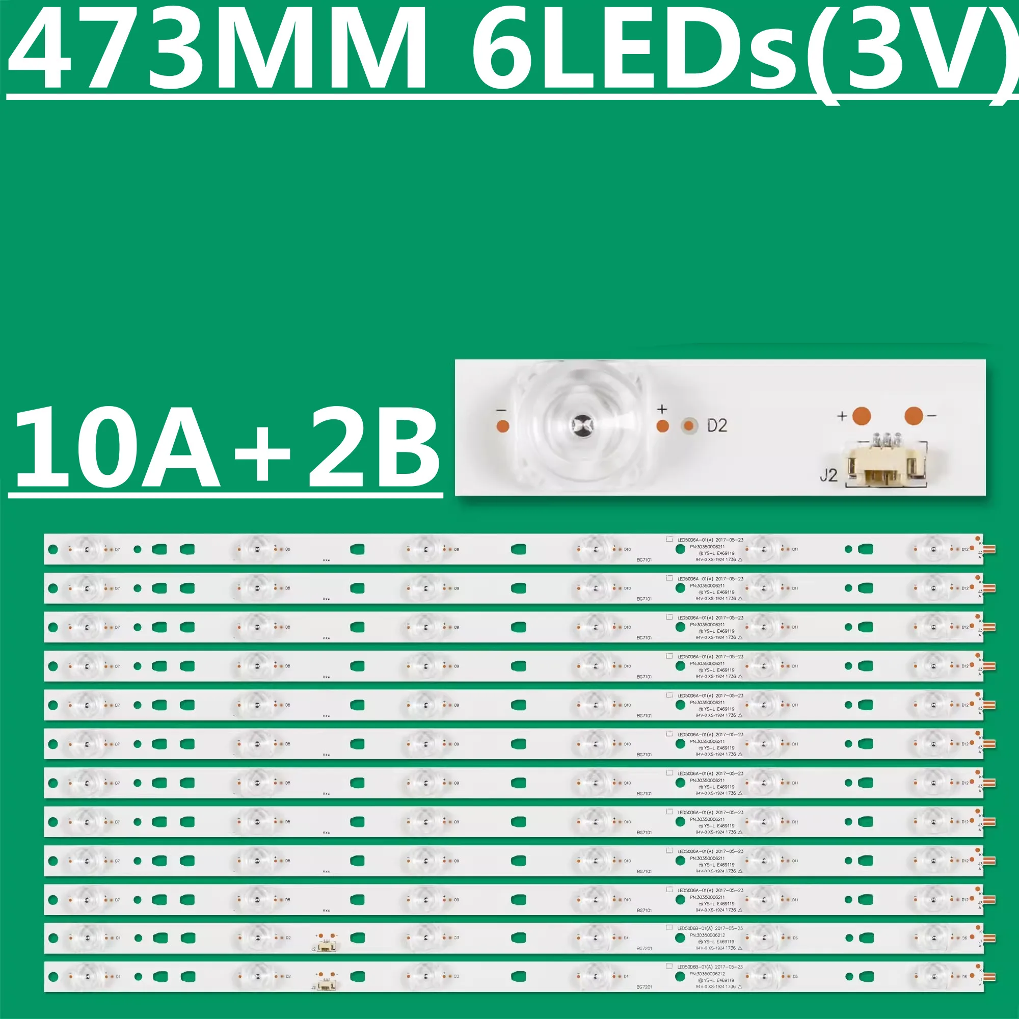 

LED Backlight Strip For LED50D6A-01(A) LED50D6B-01(A) LED49D06A-ZC23AG-04 F50Y F50V 50Q2 LE50A7100A LS50AL88A72