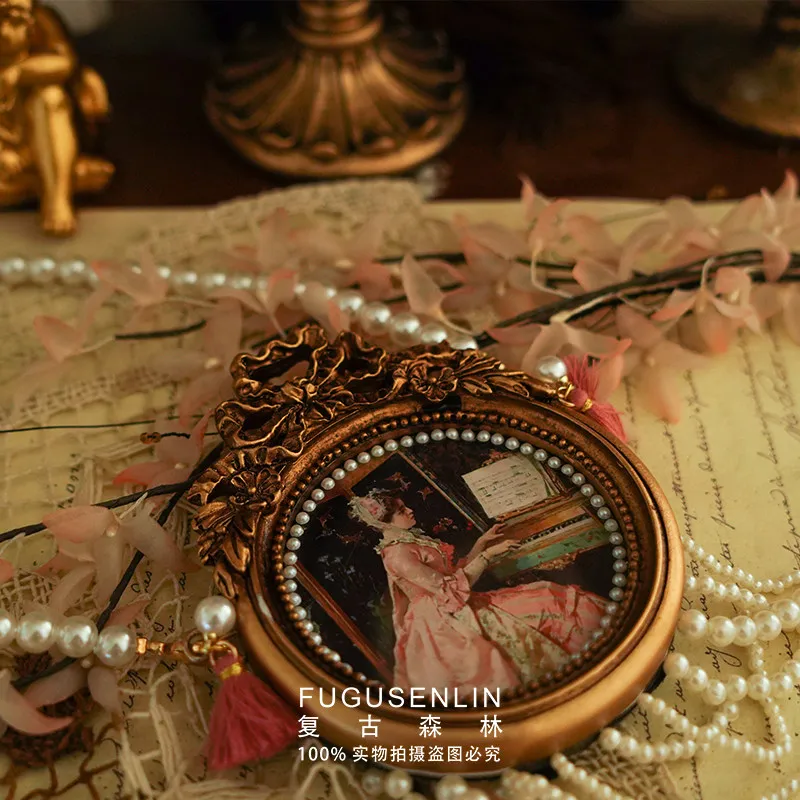 Creative European embossed resin photo frame with pearl inlay Carved Wall Hanging Home Decor Ornament