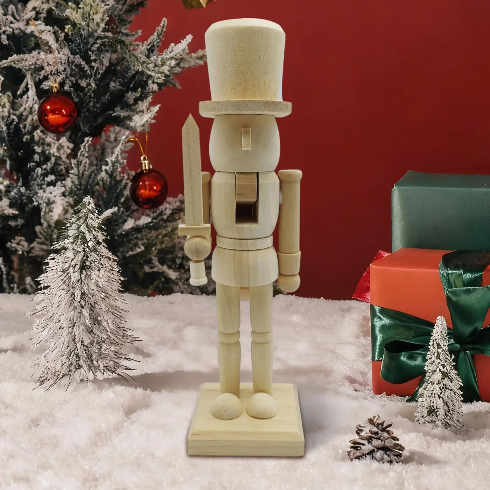 Nussknacker-Statue aus Holz, Weihnachtsdekoration, Tischdekoration, DIY, bemalbarer Holzsoldat, Nussknacker, Weihnachtsgeschenke für Kinder