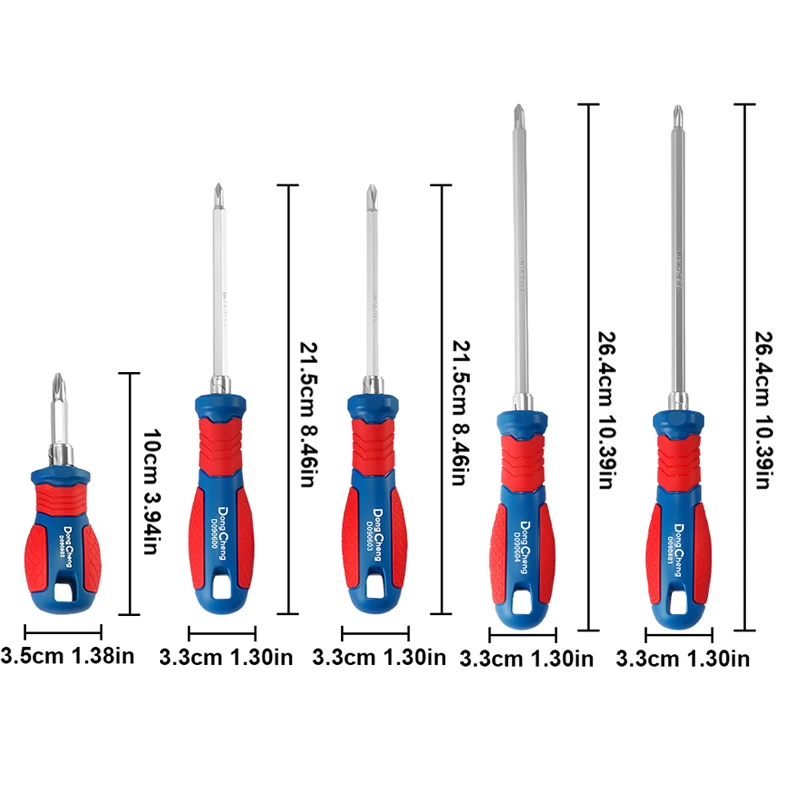 Convertible Screwdriver with Magnetic Double-End Bit (PH1 Precision/PH2 Power), CR-V Steel Hex Shaft & Anti-Rust Coating