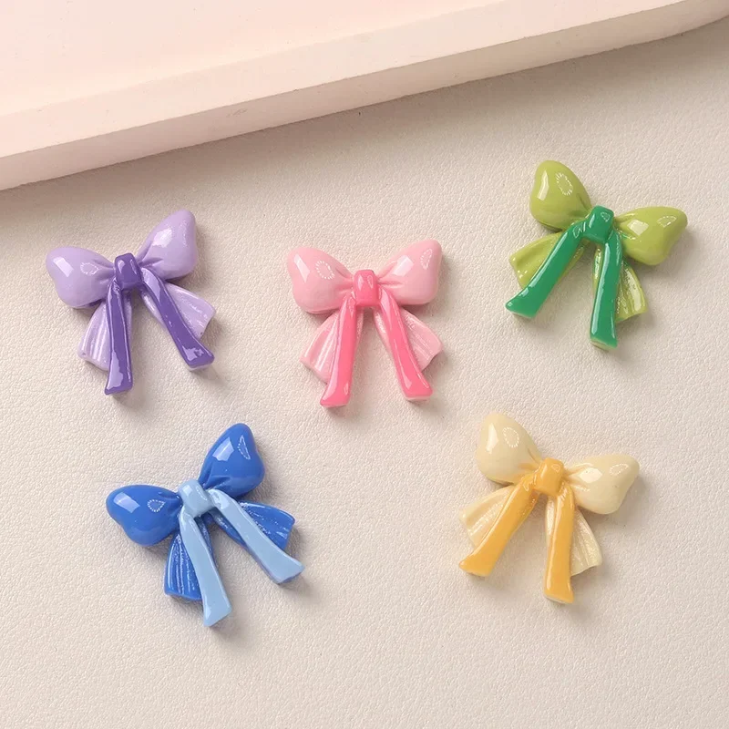 10/100pcs Resin Accessories Ribbon Bow Scrapbooking DIY Handicrafts Children Handmade Hairpin Phone Case Cup Scrapbook Materials