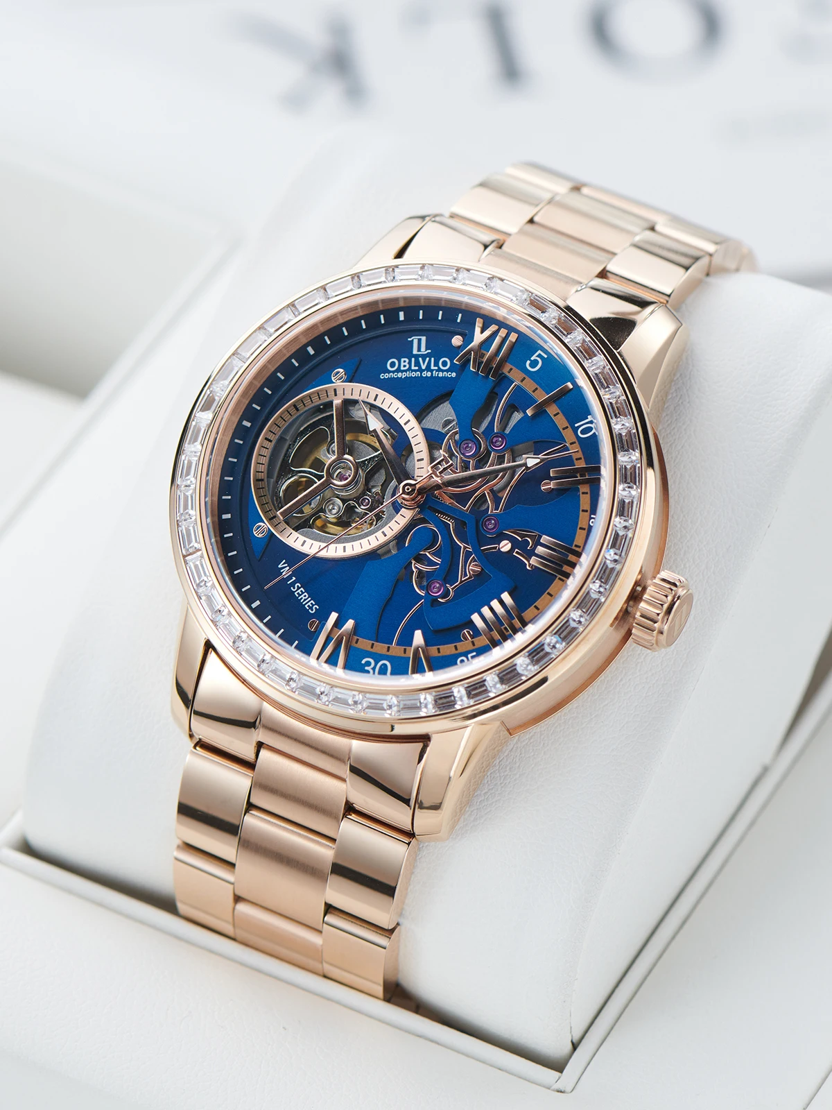 Reef Tiger Heren Automatisch Horloge 42mm Mechanisch Horloge Lichtgevende Skeleton Dial Saffier Spiegel