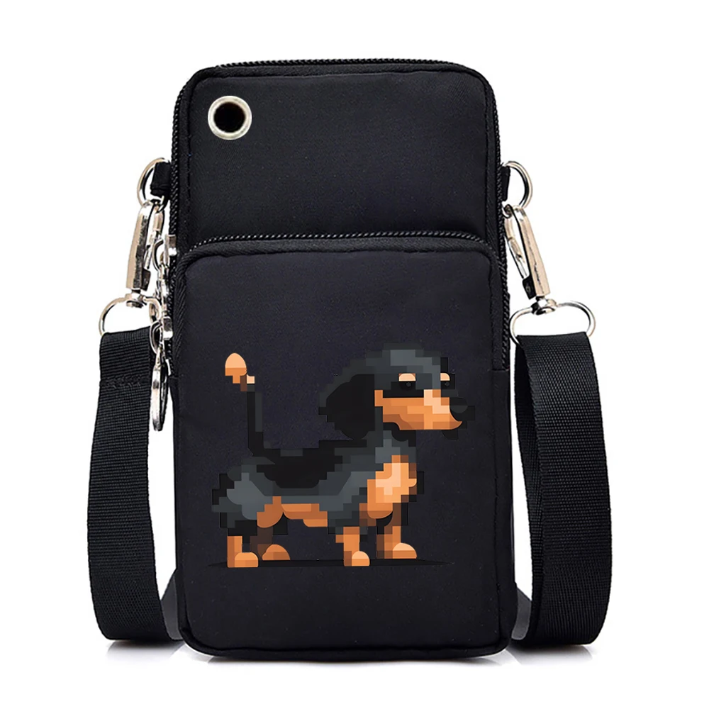 Casual Cartoon Dachshund Small Crossbody Bags Women Anime Animal Messenger Shoulder Bag Cute Dachshund Cell Phone Handbags Purse