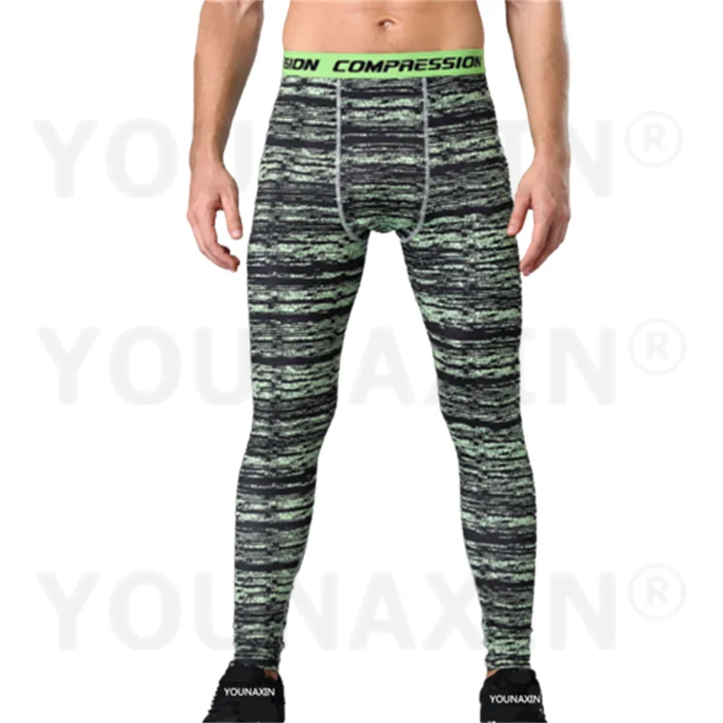 Men Leggings Skinny Long Pants Running Yoga Sports Gym Fitness Boy Training Basketball Base Layer Camouflage Trousers Quick Dry