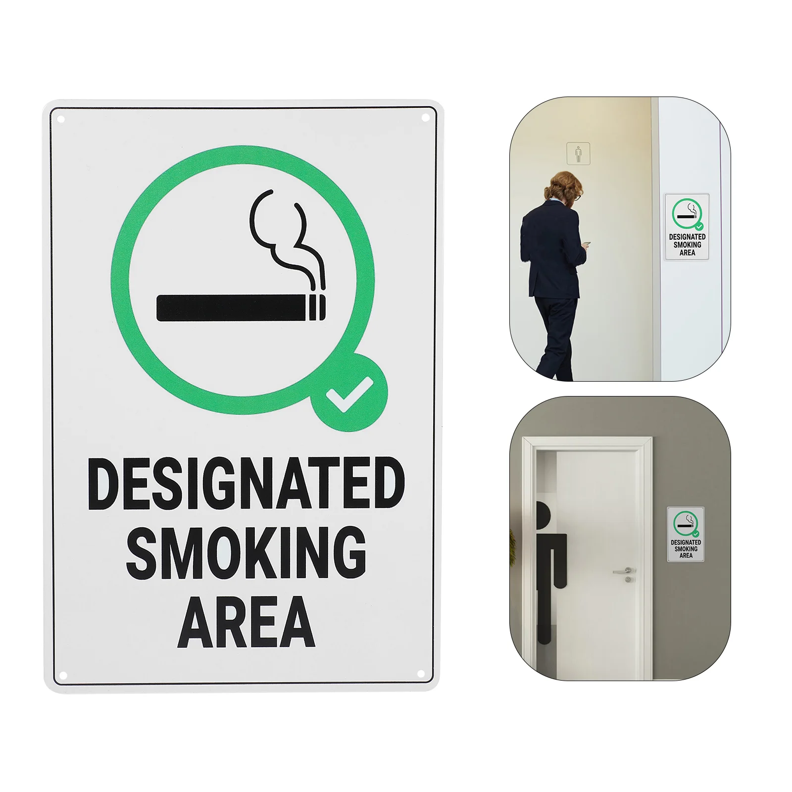 Smoking Area Sign Wall Signs Public Signboard Vintage Indoor Clear Printing Creative