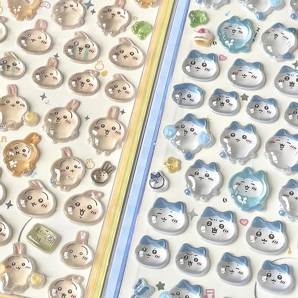 Cartoon 3D Cat Claw Sticker Kawa Crystal Relief Stickers DIY Scrapbook Diary Laptop Stationery Decorative Stickers