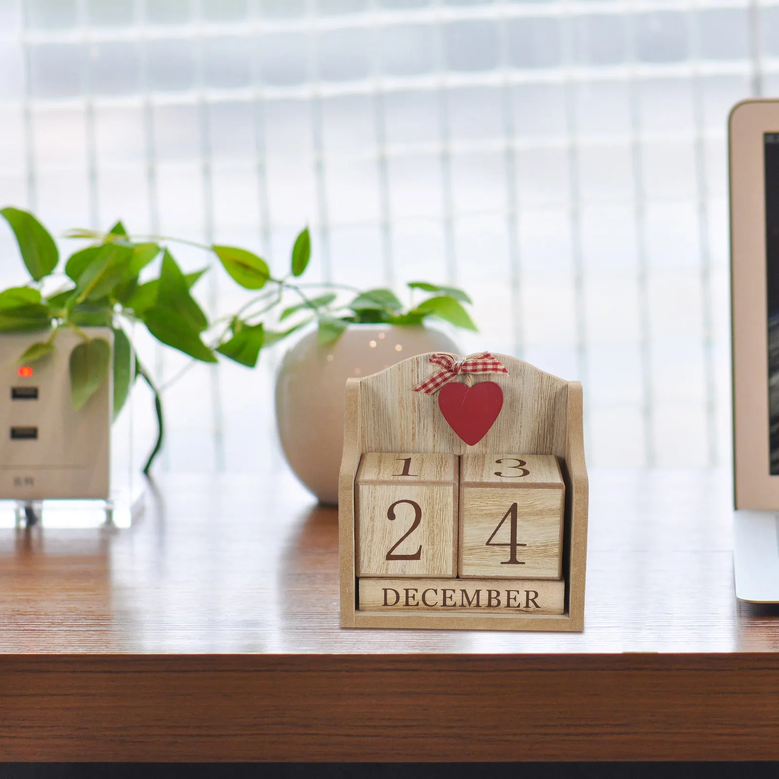 Wooden Perpetual Blocks Desktop Decorative Table Calendar For Home Office Reusable No Battery Lightweight Blocks Calendar For