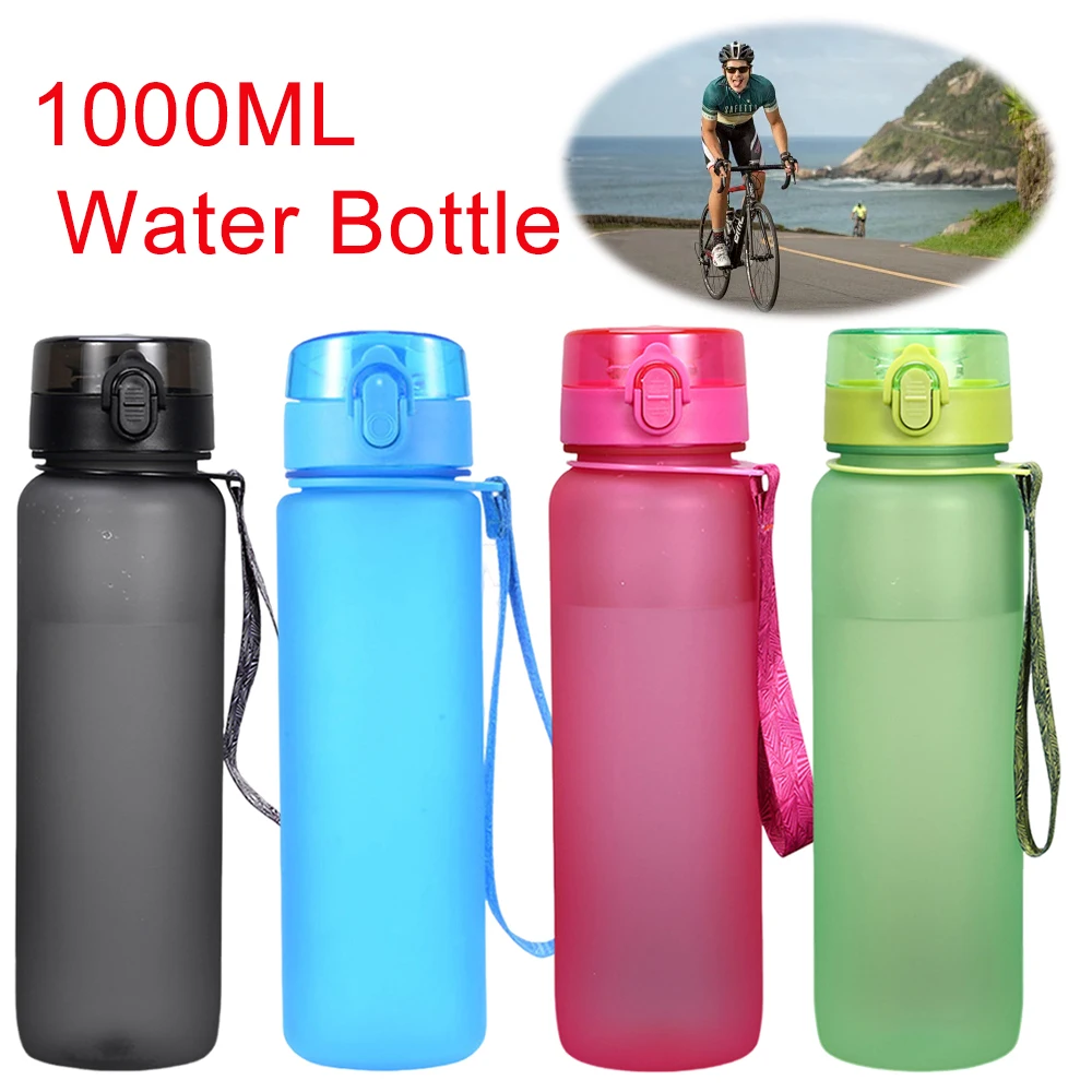 1000ML Sports Water Bottle BPA Free Drinking Water Bottle Outdoor Travel Portable Gym Fitness Jugs for Cycling Outdoor Sports