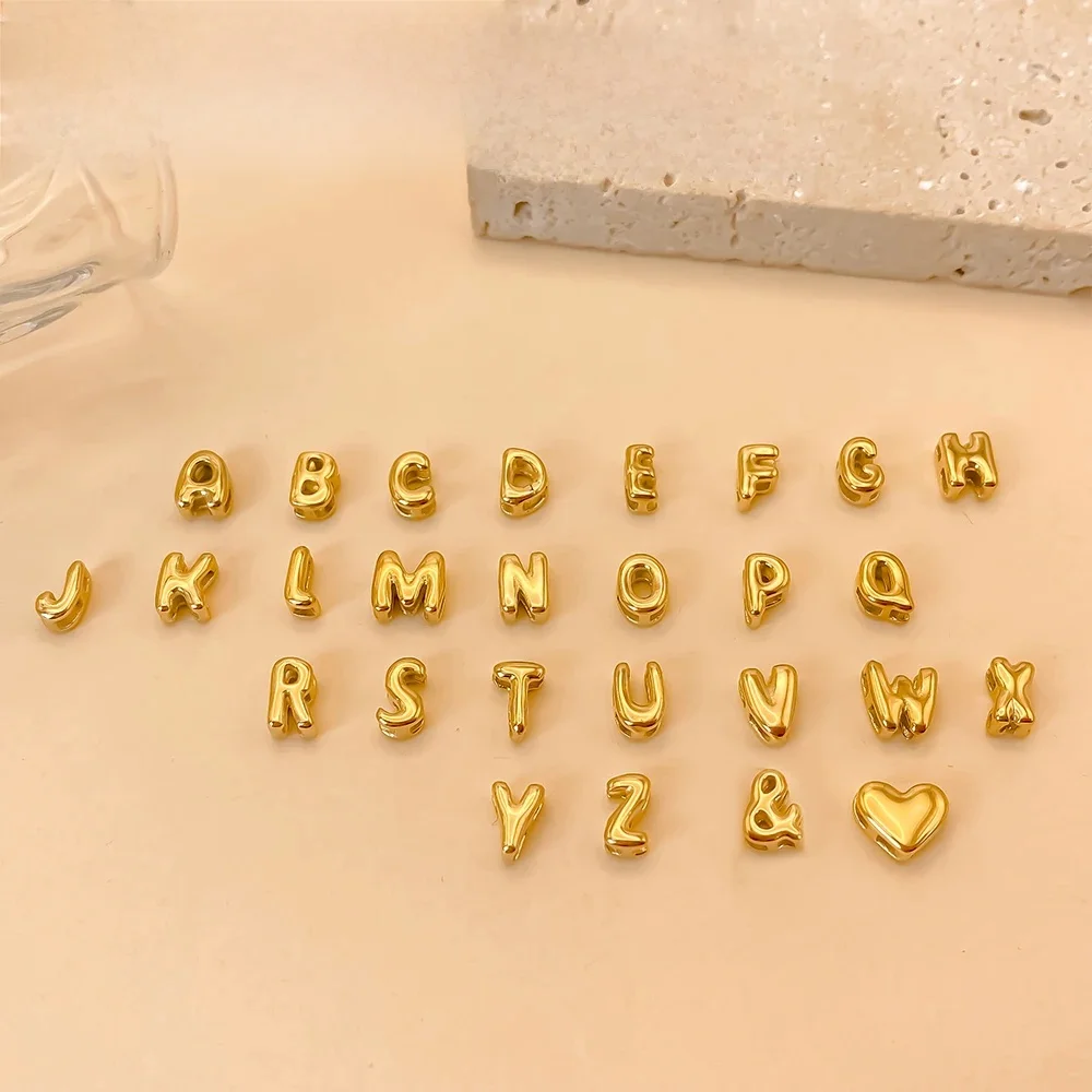 

10 шт. мини 3D кулон с пузырьками и буквами ожерелье позолоченные персонализированные A-Z 26 букв аксессуары DIY очаровательные ювелирные изделия