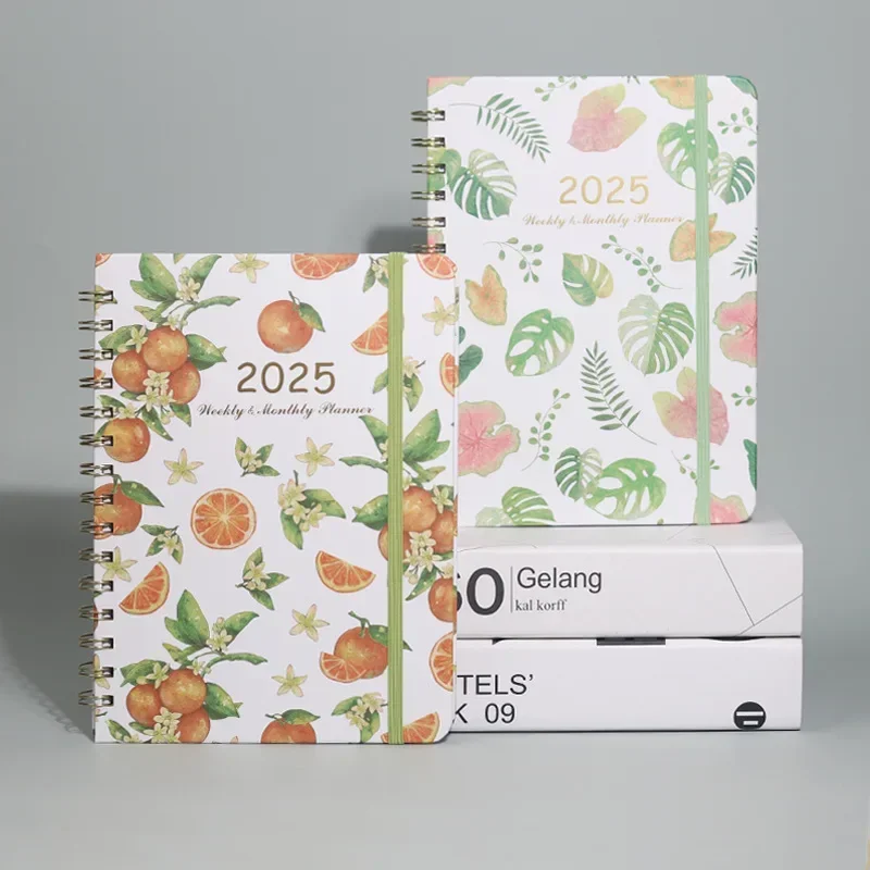 1 Pc Schedule Book Weekly Planner Calendar Agenda 2025 Paper Academic Floral Office Notepad Planner 2025 Kinbor Agenda Notebook