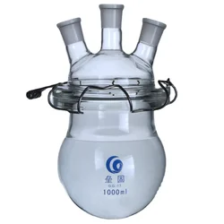 1000ml/2000ml Round Bottom Medical Grade Boro. Glass 3-neck Glass Flask Reactor, Flask Reactor with Three Mouths for Lab