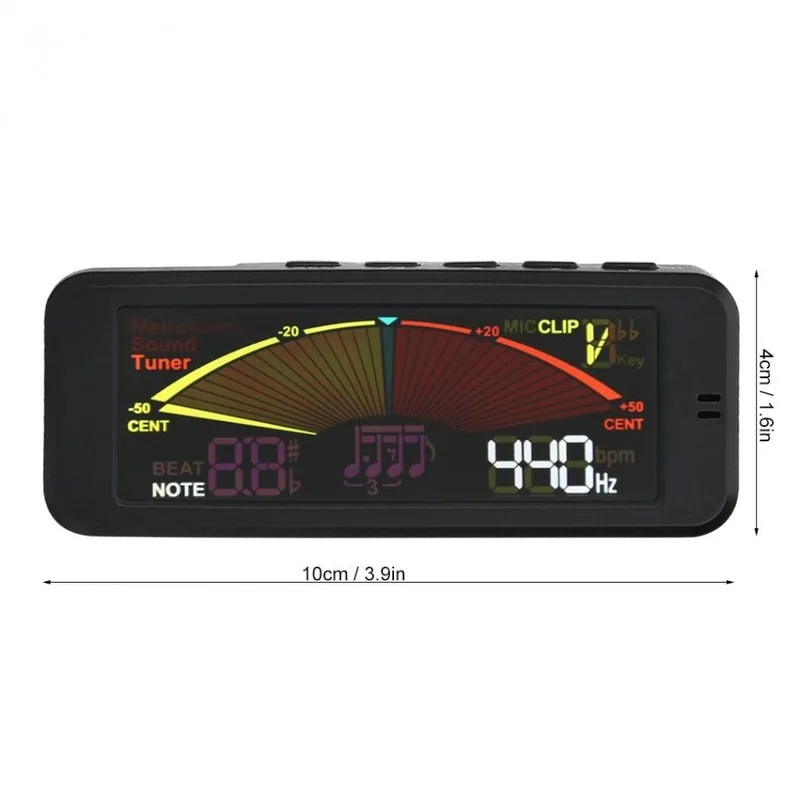 FMT-209 3 en 1 360 réinitialisation-on JEBass Drum Violin Tuner Metronome Rechargeable Digital Metronome Tuner Tone Generator