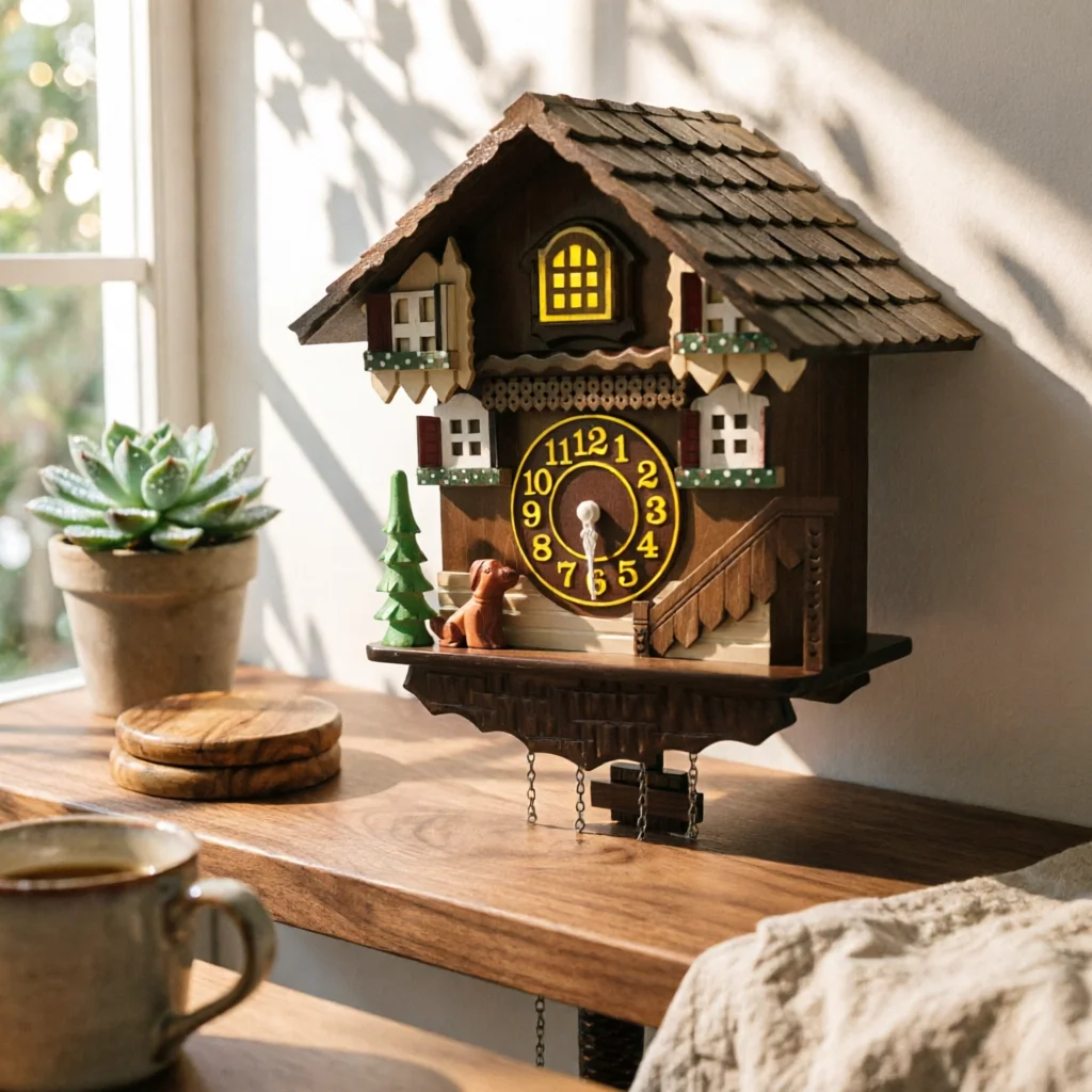 Decorative Hanging Cuckoo Clock Chalet Style Wall Clock Horloge Murale Wall-mounted for Living Room Interior