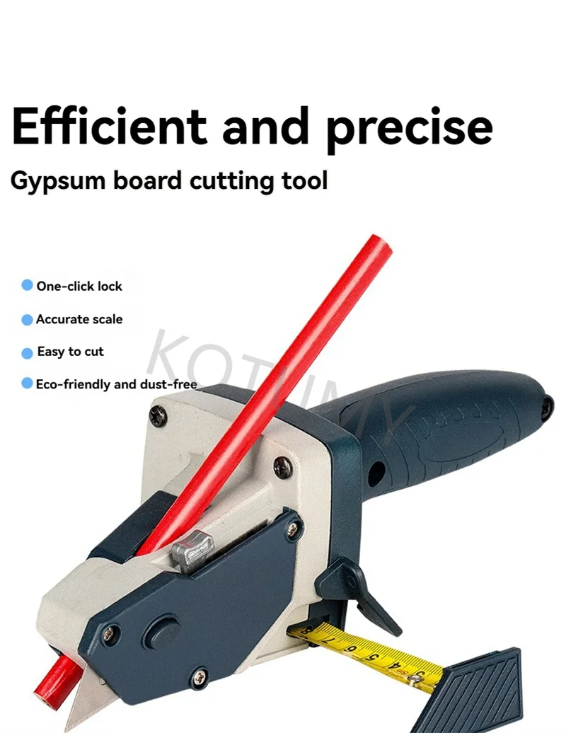 Heavy Duty Gypsum Board Cutter Handheld Drywall Cutting Tool With Marking Pencil Spare Blades For Construction Plasterboard Cutt