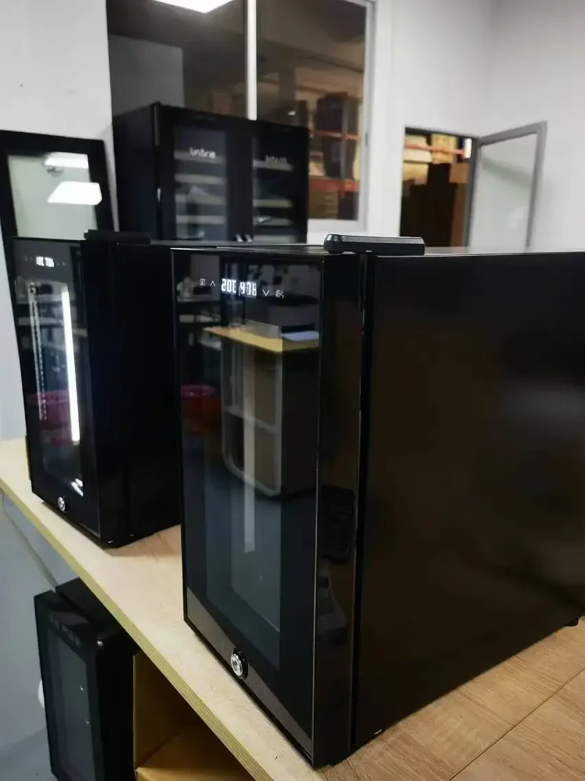 Smart Climate Controlled Electronic Cabinet Humidor  Cigars Spacious Cooler Glass Door Display Cigar Humidor Cabinet