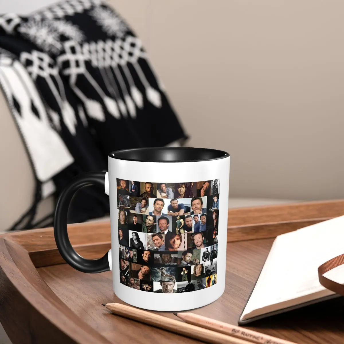 Hugh Jackman Seamless Photo Collage Mug Funny Ceramic Coffee Cups Tea Mugs Milk Cup Drinkware Gifts for Friends