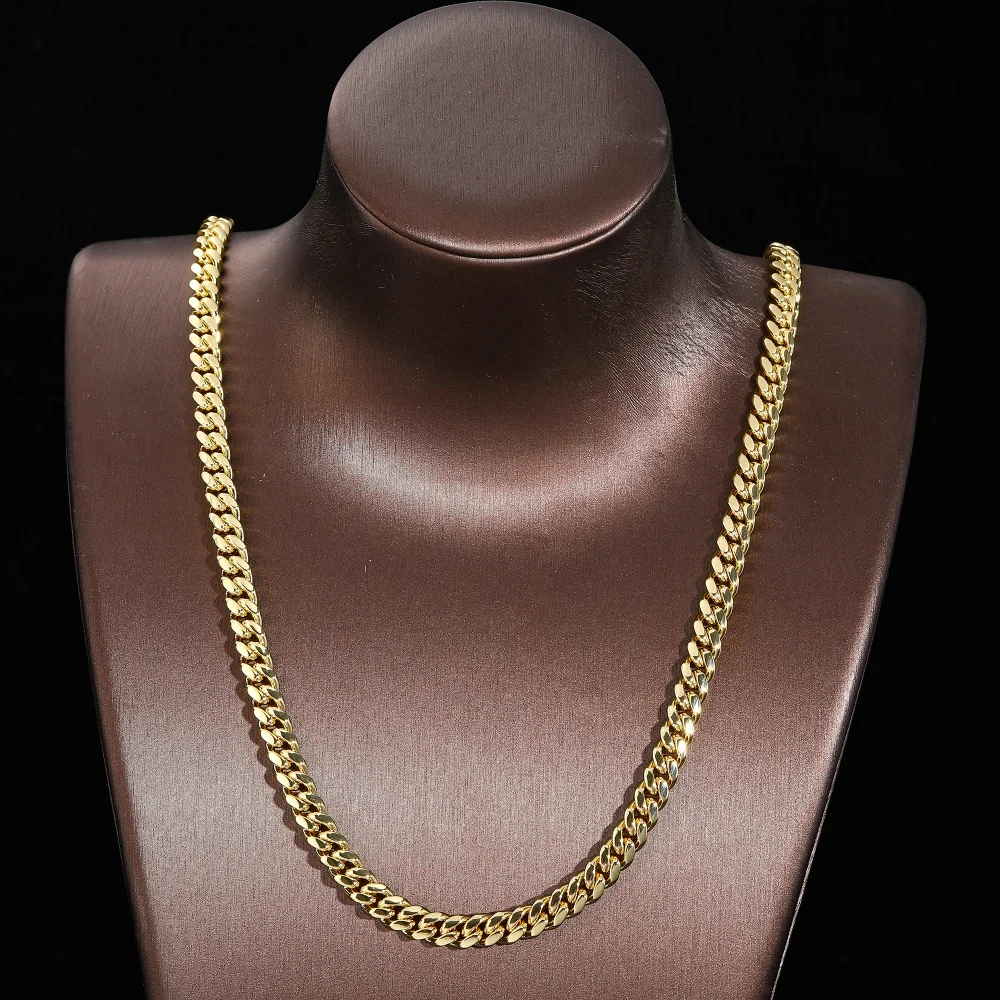 

10mm Hiphop Necklace Miami Cuban Chain Stainless Steel Link Exquisite Hip Hop Jewelry Luxury Choker Gift For Men Rapper Rock