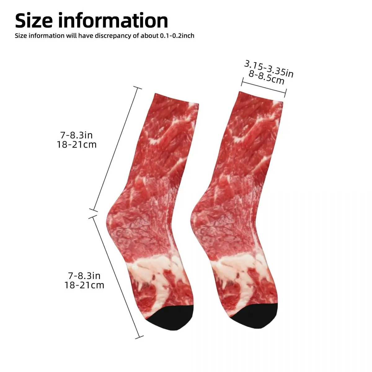 Raw Meat Steak Beef Graphic Men Women Socks Outdoor Novelty Spring Summer Autumn Winter Stockings Gift