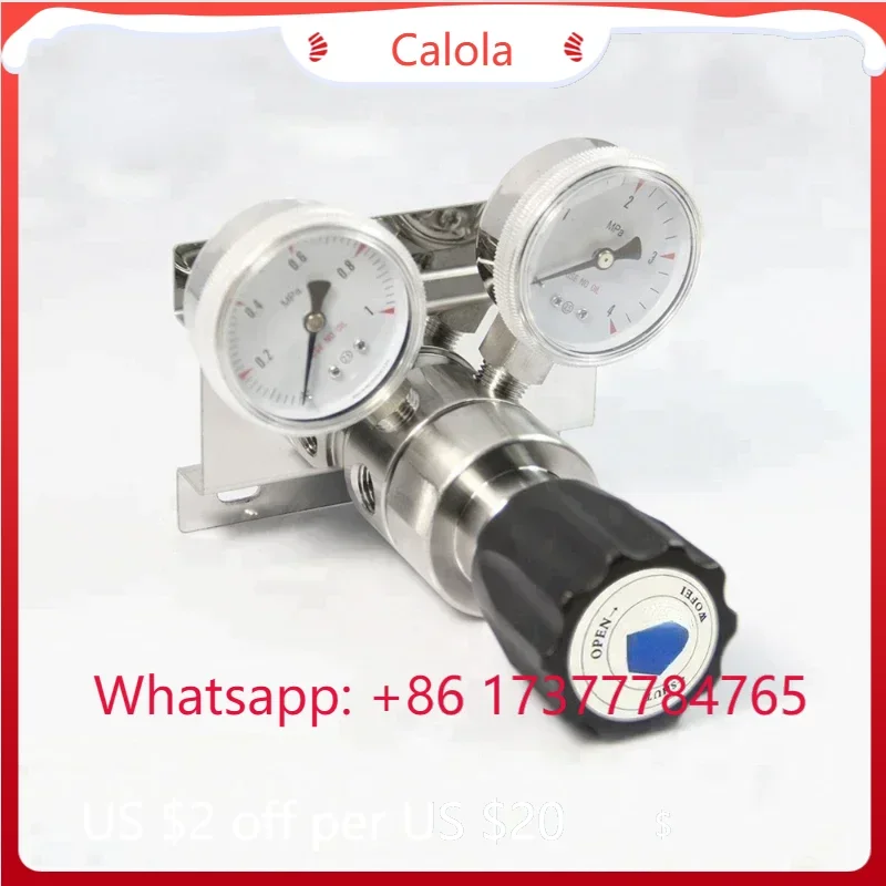 Hot SalesHigh Purity Ones Stage Diaphragm AFK 300bar Panel Mounting Stainless Steel Regulator With Two Gauges