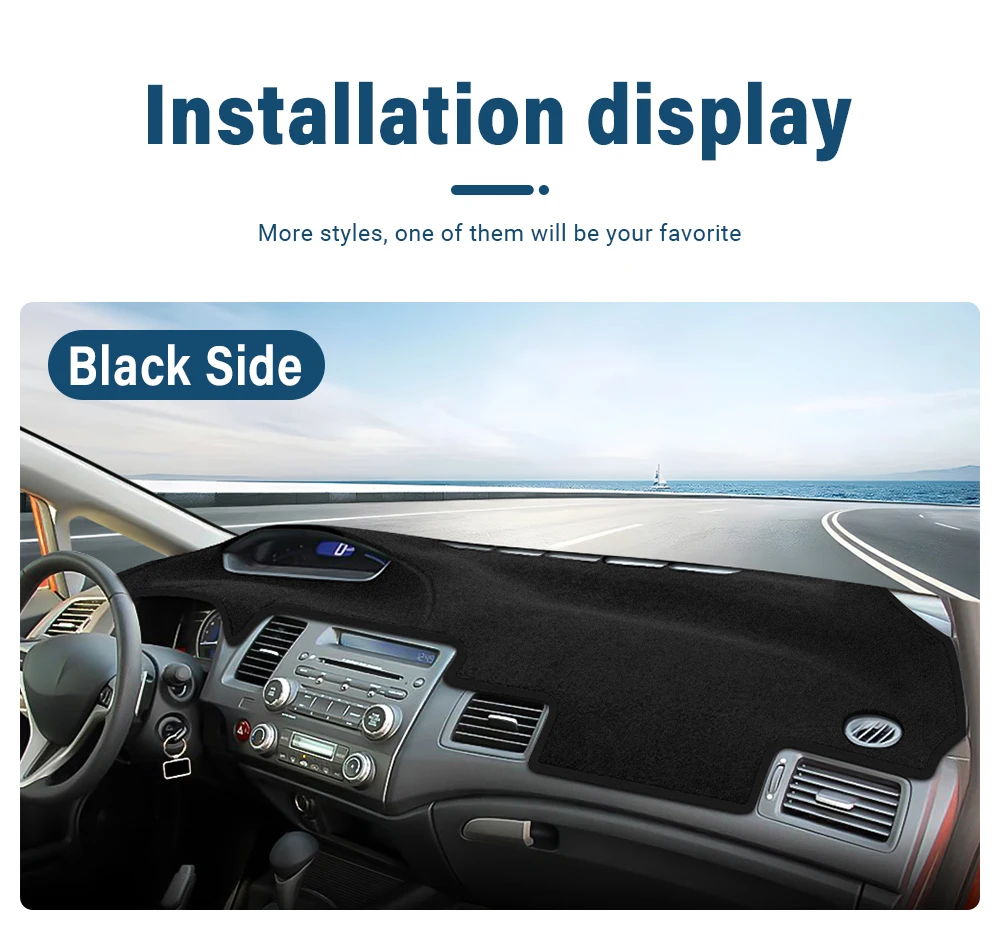 Für Honda Civic 8th 2006 2007 2008 2009 2010 2011 Auto Dashboard Abdeckung Sonnenschutz Anti-Uv-Matte Instrument Panel teppiche Zubehör – Detail 10