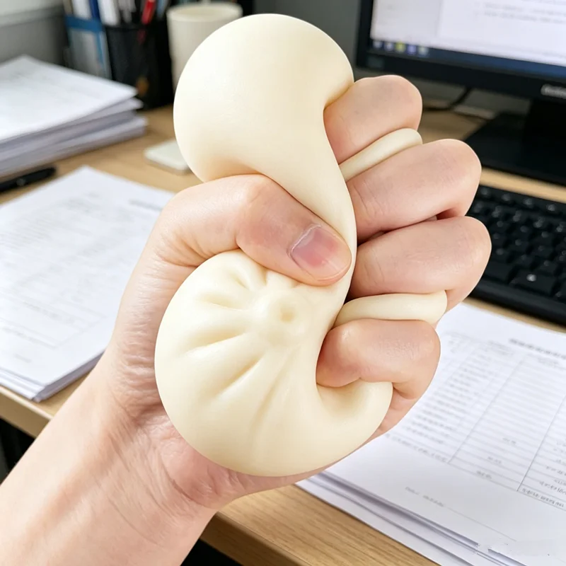 Steamer bun squishy with steamer stress relief squishy toy realistic bun desktop stress relief office study stress relief tool
